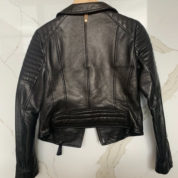 Mackage Black Leather Jacket XS - Picture 3 of 5